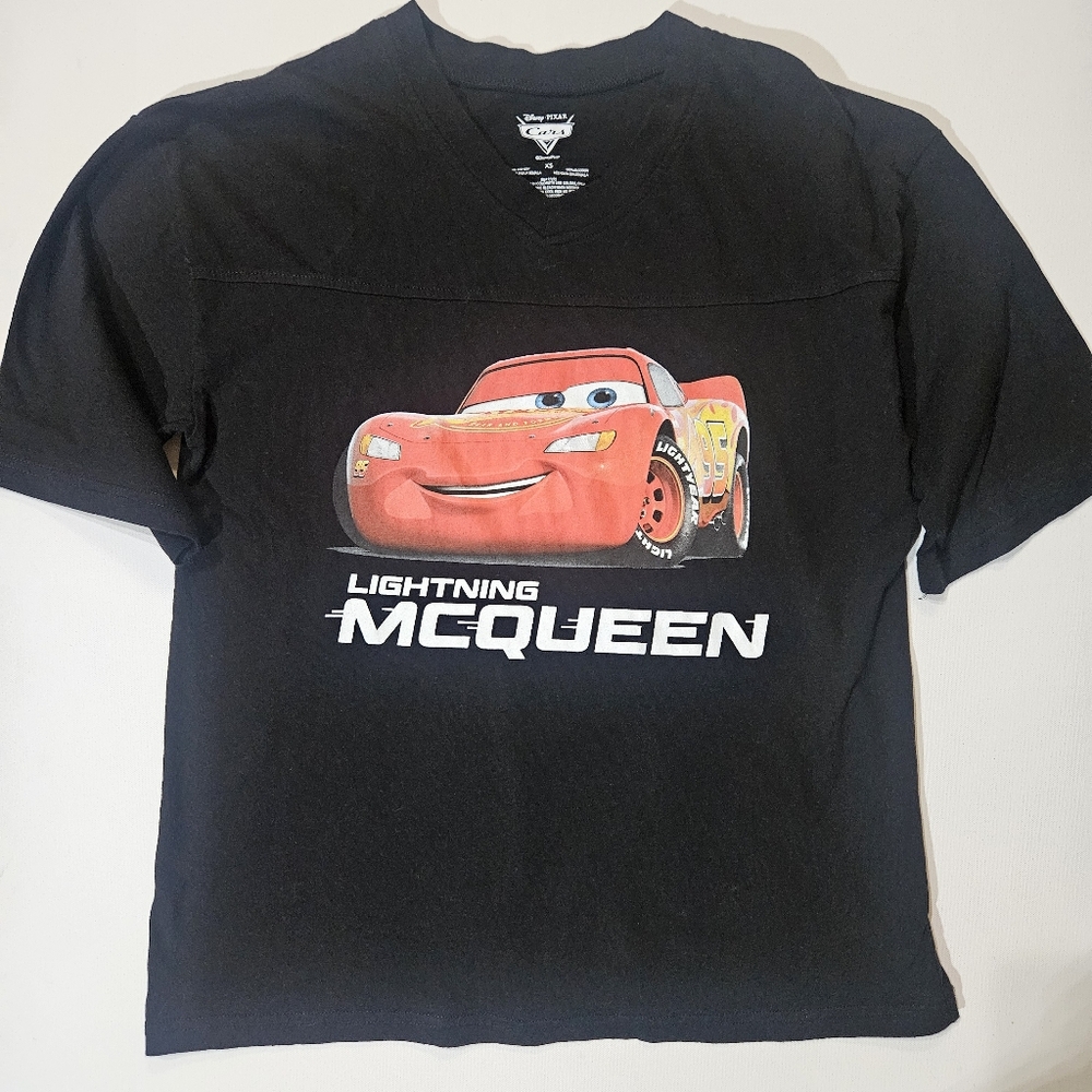 Lightning McQueen T-Shirt Womens XS Black Red‎